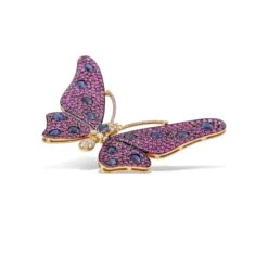 Butterfly Brooch With Pink Red And Blue Sapphires Diamonds In 18Kt Rose Gold 13 Butterfly Brooch With Pink Red And Blue Sapphires Diamonds In 18Kt Rose Gold -Mode Bijouterie Magasin 3019 b master