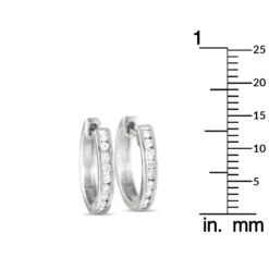Lb Exclusive 14k White Gold 0.25 Carat Diamond Channel-Set Hoop Earrings 8 Lb Exclusive 14k White Gold 0.25 Carat Diamond Channel-Set Hoop Earrings -Mode Bijouterie Magasin 302735 177 master