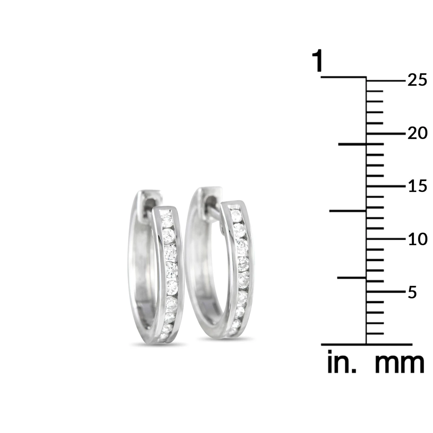 Lb Exclusive 14k White Gold 0.25 Carat Diamond Channel-Set Hoop Earrings 5 Lb Exclusive 14k White Gold 0.25 Carat Diamond Channel-Set Hoop Earrings – Image 3