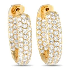 LB Exclusive 18K Yellow Gold 3.05ct Diamond Inside-Out Hoop Earrings 9 LB Exclusive 18K Yellow Gold 3.05ct Diamond Inside-Out Hoop Earrings -Mode Bijouterie Magasin 302777 232 master