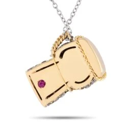 Roberto Coin 18k Yellow And White Gold 0.80ct Diamond Champagne Cork Necklace -Mode Bijouterie Magasin 303279 10 master