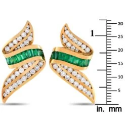 Charles Krypell 18k Yellow Gold 2.50 Carat Diamond And Emerald Earrings 9 Charles Krypell 18k Yellow Gold 2.50 Carat Diamond And Emerald Earrings -Mode Bijouterie Magasin 303282 4 master