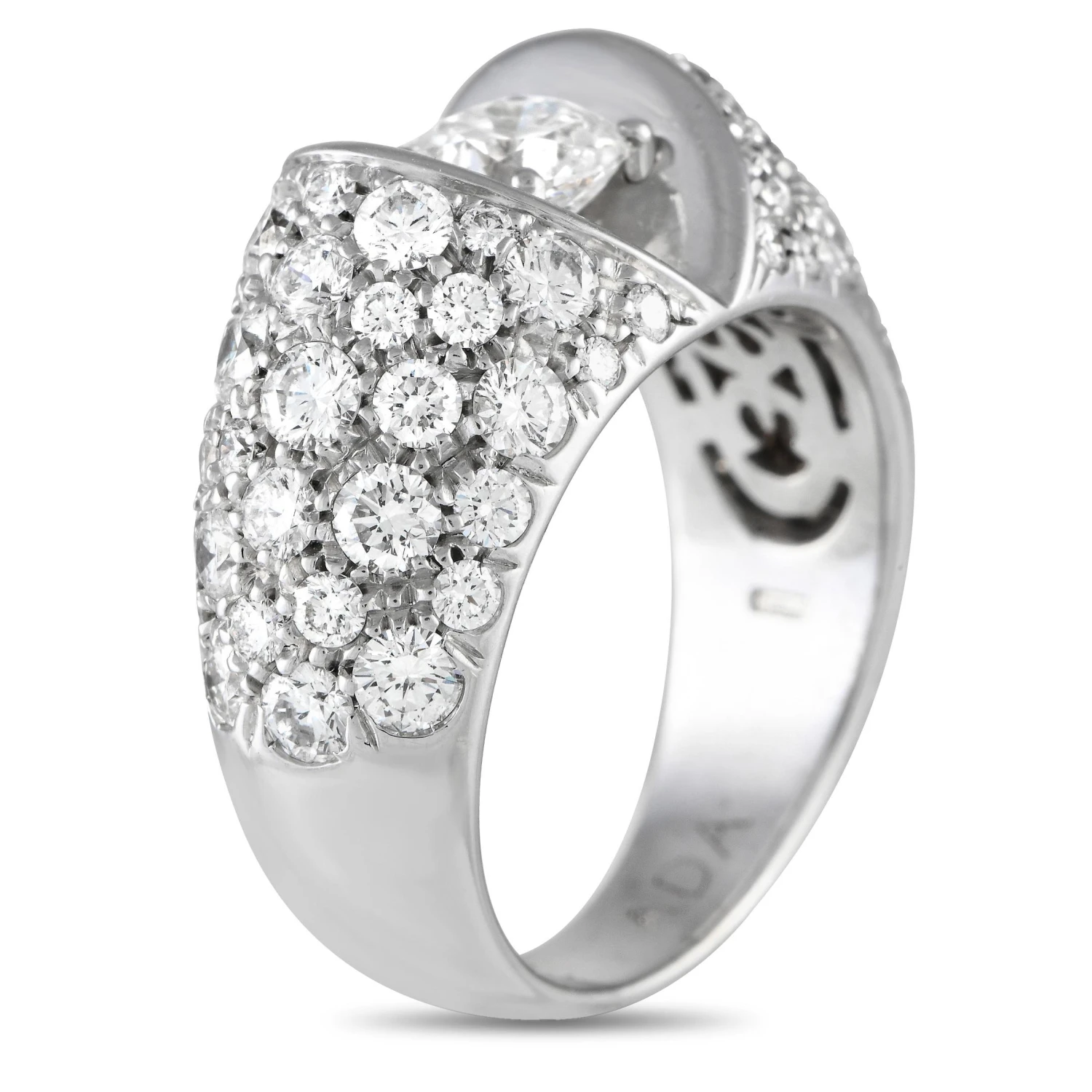 Escada 18k White Gold 4.19 Carat Diamond Ring 4 Escada 18k White Gold 4.19 Carat Diamond Ring – Image 2