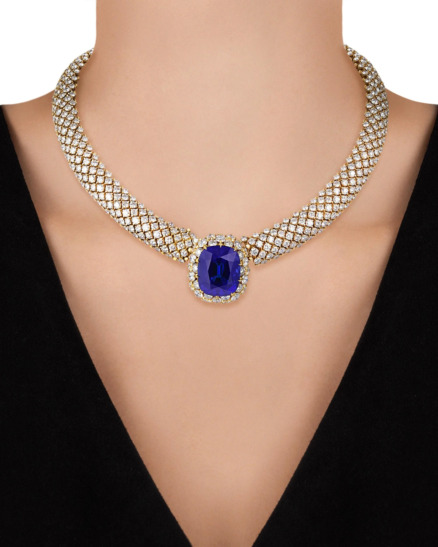 Unknown Tanzanite And Diamond Convertible Necklace 6 Unknown Tanzanite And Diamond Convertible Necklace – Image 4