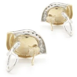 Unknown 18 Karat Yellow And White Gold Pearl And Diamond Earrings 8 Unknown 18 Karat Yellow And White Gold Pearl And Diamond Earrings -Mode Bijouterie Magasin 310 322 3 master