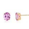 Oval Shaped Mini Ceylon Pink Sapphires Set In Yellow Gold Stud Earrings -Mode Bijouterie Magasin 3190 4YPS 002 corrected cropped master