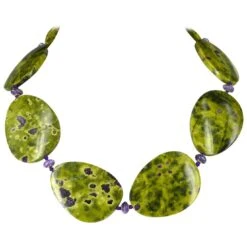 Decadent Jewels Stitchite And Charoite Gold Necklace