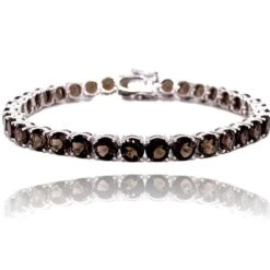 Unknown Smokey Topaz Tennis Bracelet In 10K White Gold -Mode Bijouterie Magasin 34897 master