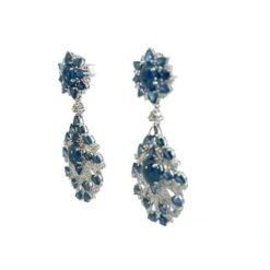 24 Carats Blue Sapphire And 4 Carats Diamond Drop Earring Earring -Mode Bijouterie Magasin 35907 master