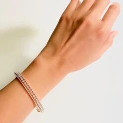 Unknown Rose Cut Diamond (3 Carats) Cuff Bracelet In 18k Gold -Mode Bijouterie Magasin 36813 master