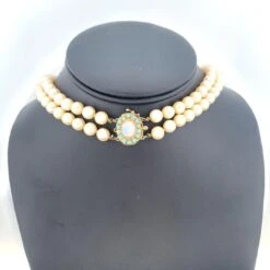 Unknown Elegant 14Karat Yellow Gold Cultured Pearl Necklace With Oval Clasp 11 Unknown Elegant 14Karat Yellow Gold Cultured Pearl Necklace With Oval Clasp -Mode Bijouterie Magasin 36961 master