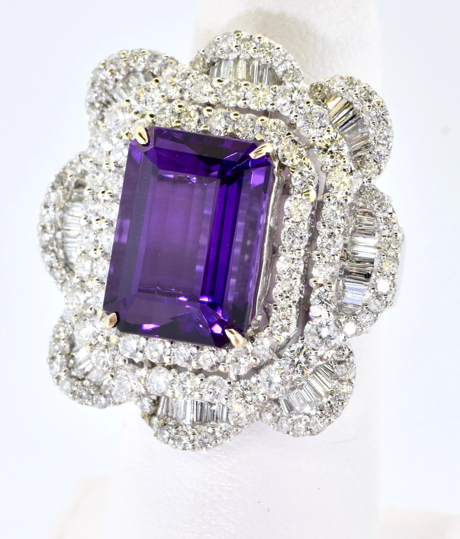 Unknown Impressive Contemporary White Diamond And Gem Amethyst Ring 10 Unknown Impressive Contemporary White Diamond And Gem Amethyst Ring – Image 8