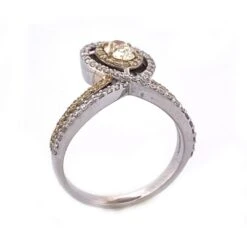 Unknown Elegant 18k White Gold Yellow Diamond Ring -Mode Bijouterie Magasin 37627 master