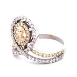 Unknown Elegant 18k White Gold Yellow Diamond Ring -Mode Bijouterie Magasin 37630 master