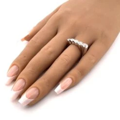 Unknown Unique 14k White Gold Five Diamond Ring 15 Unknown Unique 14k White Gold Five Diamond Ring -Mode Bijouterie Magasin 37636 master