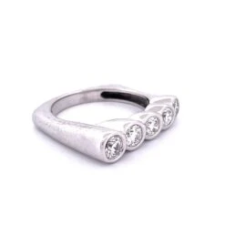 Unknown Unique 14k White Gold Five Diamond Ring 11 Unknown Unique 14k White Gold Five Diamond Ring -Mode Bijouterie Magasin 37640 master