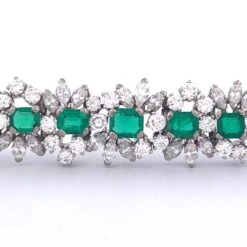 Unknown Exquisite 18K White Gold Bracelet With Emeralds And Diamonds 15 Unknown Exquisite 18K White Gold Bracelet With Emeralds And Diamonds -Mode Bijouterie Magasin 37667 master