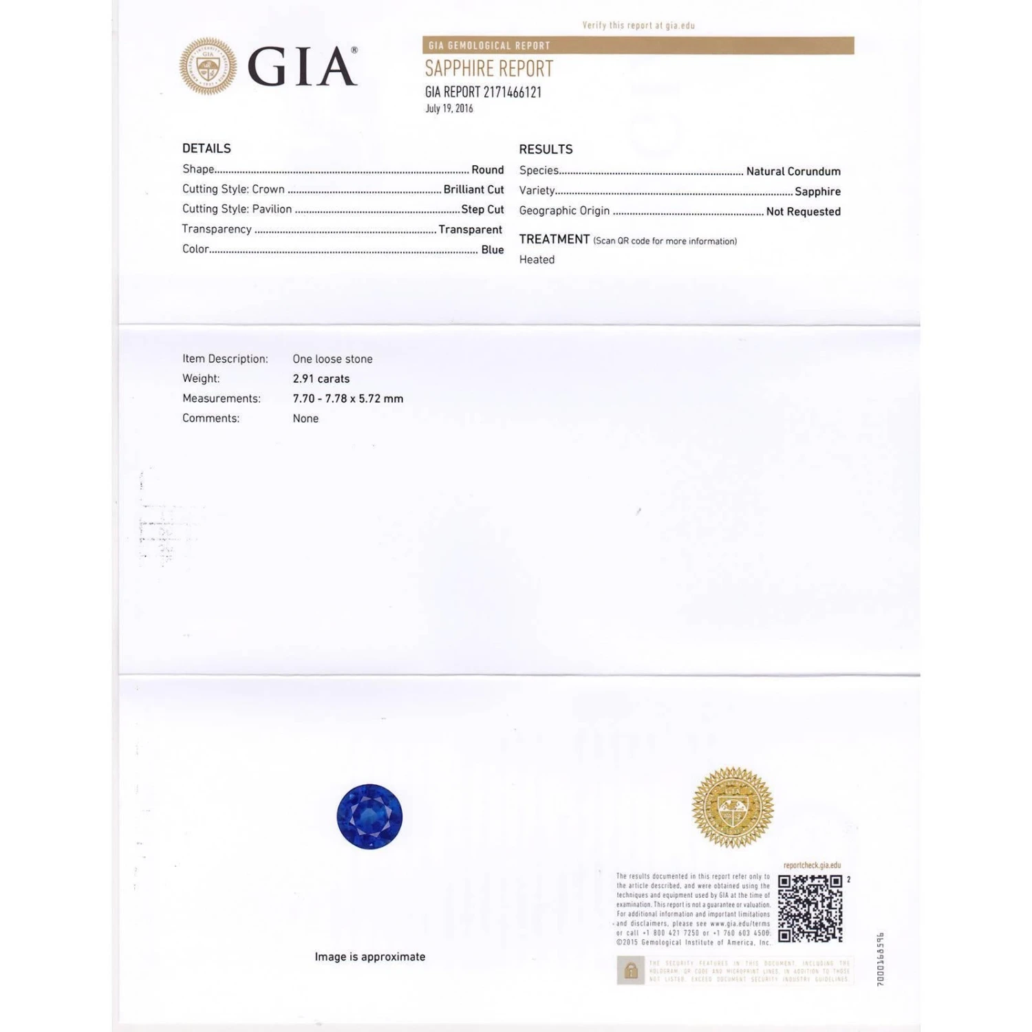 Unknown GIA Certified 2.91 Carat Round Sapphire Diamond Swirl Halo Gold Engagement Ring 6 Unknown GIA Certified 2.91 Carat Round Sapphire Diamond Swirl Halo Gold Engagement Ring – Image 4