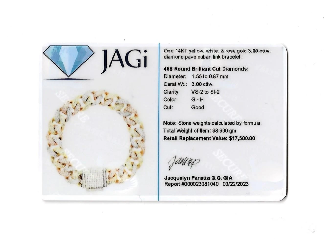 Unknown Tri-Tone Unisex Cuban Link Pave Diamond Bracelet In 14 Karat Gold 19 Unknown Tri-Tone Unisex Cuban Link Pave Diamond Bracelet In 14 Karat Gold – Image 17