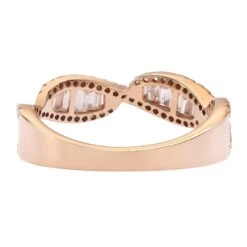 0.69 Carat Round & Baguette Diamond Twist Band Ring 18K Rose Gold -Mode Bijouterie Magasin 3 30970 master