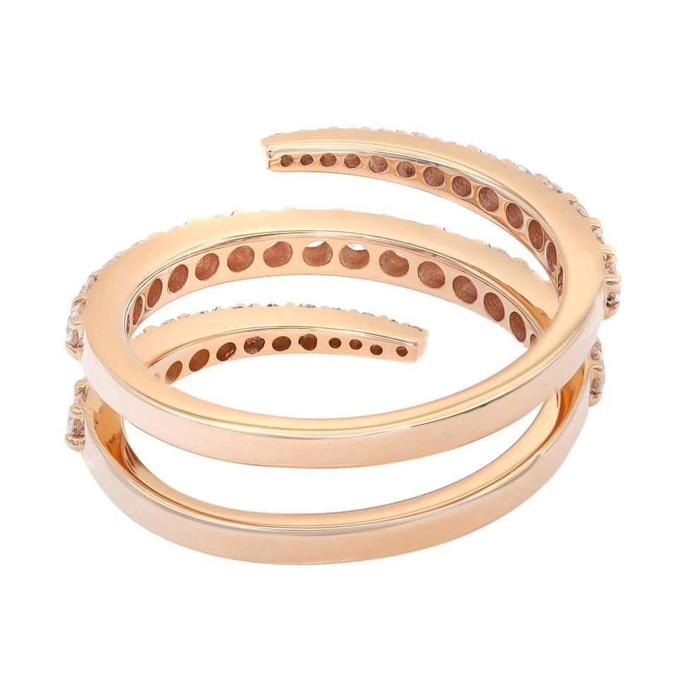Elizabeth Fine Jewelry 0.83 Carat Diamond Multi-Row Spiral Ring 18k Rose Gold 6 Elizabeth Fine Jewelry 0.83 Carat Diamond Multi-Row Spiral Ring 18k Rose Gold – Image 4