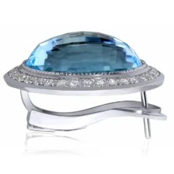 Alex Soldier Blue Topaz Diamond Gold Stud Earrings Cufflinks One Of A Kind -Mode Bijouterie Magasin 3 FE54BTWDW Side master