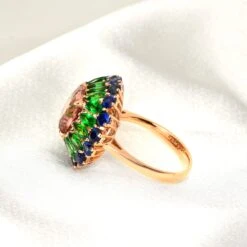 *Sale* IGI 14k 8.76 Carat Tourmaline&Sapphire Antique Art Deco Engagement Ring -Mode Bijouterie Magasin 3 master 1