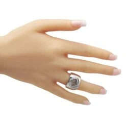 Piero Milano 18Karat White Gold 0.21Carat Diamond And Sapphire Wide Ring -Mode Bijouterie Magasin 3 master 12