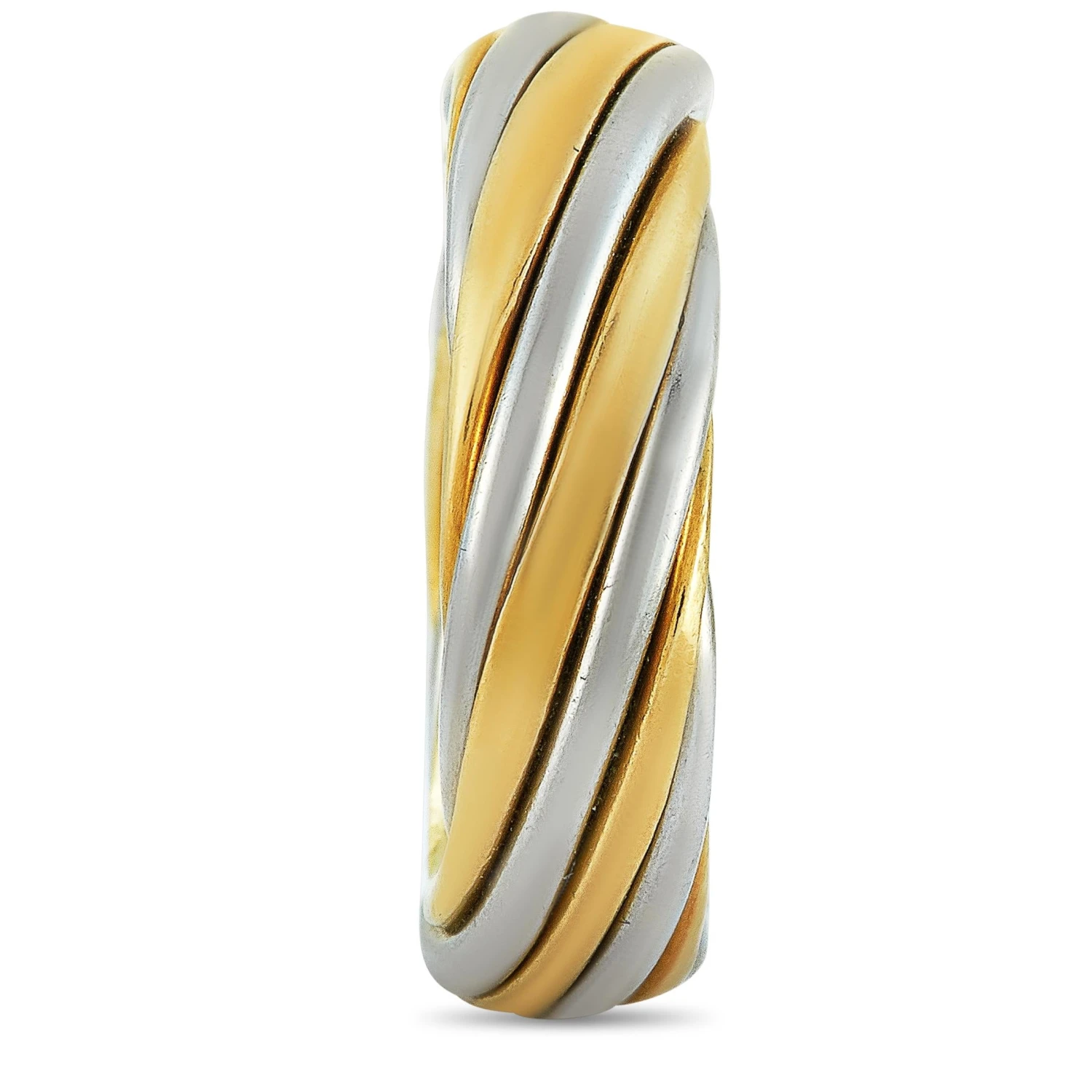 Van Cleef & Arpels Vintage 18 Karat White And Yellow Gold Band Ring 5 Van Cleef & Arpels Vintage 18 Karat White And Yellow Gold Band Ring – Image 3