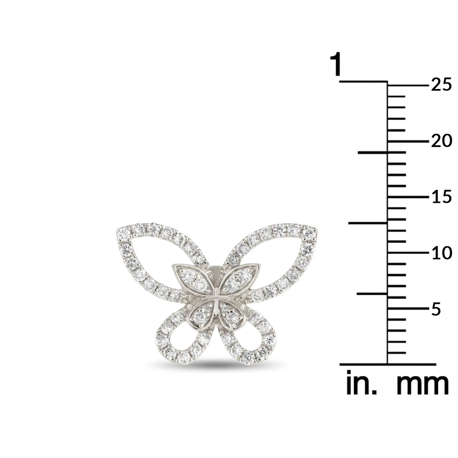 LB Exclusive 18k White Gold 0.75 Carat Diamond Butterfly Earrings 5 LB Exclusive 18k White Gold 0.75 Carat Diamond Butterfly Earrings – Image 3