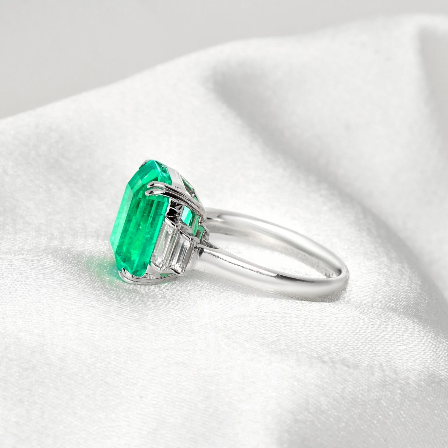 GRS 18K 7.34 Ct Colombia Emerald&Diamond Antique Art Deco Engagement Ring 13 GRS 18K 7.34 Ct Colombia Emerald&Diamond Antique Art Deco Engagement Ring – Image 11