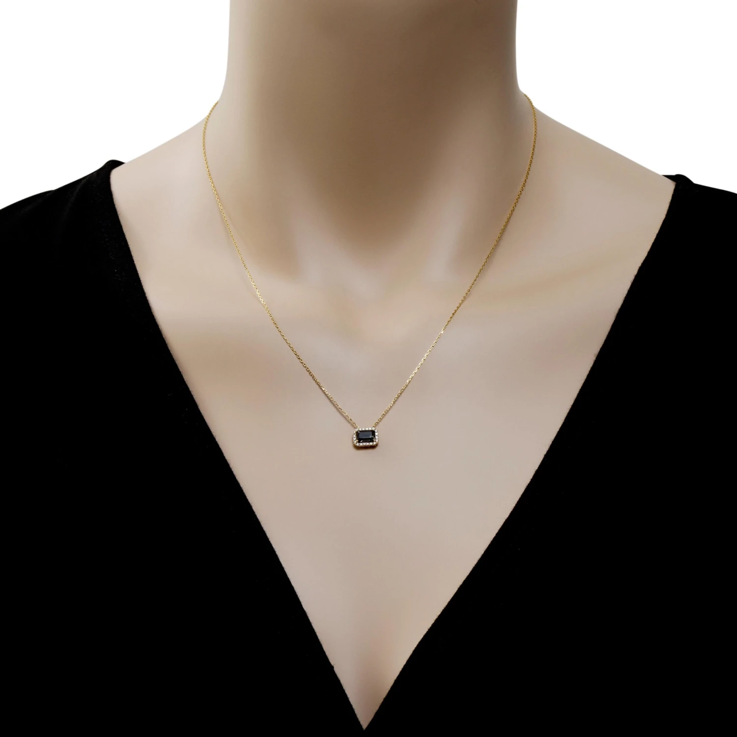 Suzanne Kalan 14k Yellow Gold, Black Night Quartz & Diamond Pendant Necklace 5 Suzanne Kalan 14k Yellow Gold, Black Night Quartz & Diamond Pendant Necklace – Image 3