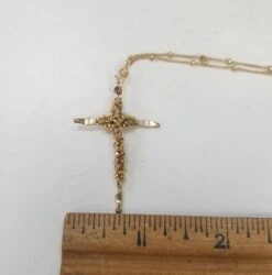 Unknown 18k Yellow Gold Plated On Silver Wire Cross Pendant By Vannesa Tasani -Mode Bijouterie Magasin 3 master 38