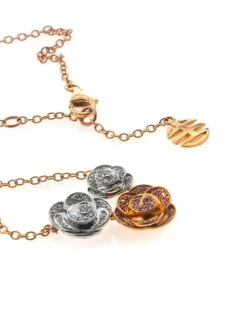 Mimi Milano 18k Rose & White Gold Diamond & Sapphire Necklace 8 Mimi Milano 18k Rose & White Gold Diamond & Sapphire Necklace -Mode Bijouterie Magasin 3 master 42