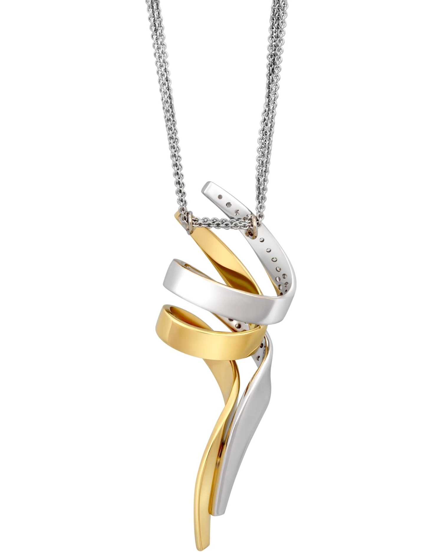 Piero Milano 18k Yellow Gold And 18k White Gold Diamond Necklace 5 Piero Milano 18k Yellow Gold And 18k White Gold Diamond Necklace – Image 3