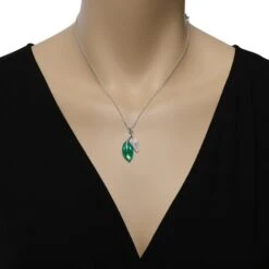 Mimi Milano Foglia 18k White & Rose Gold Agate & Diamond Necklace 7 Mimi Milano Foglia 18k White & Rose Gold Agate & Diamond Necklace -Mode Bijouterie Magasin 3 master 51