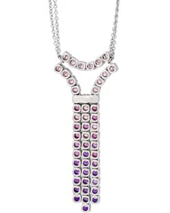 Piero Milano 18k White Gold Pink Tourmaline & Amethyst Necklace -Mode Bijouterie Magasin 3 master 56