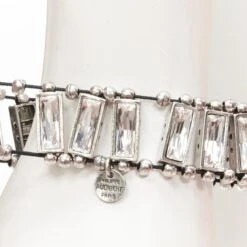 Unknown PHILLIPE AUDIBERT Antique Silver Bead Baguette Crystal Elastic Bracelet -Mode Bijouterie Magasin 3 master 63