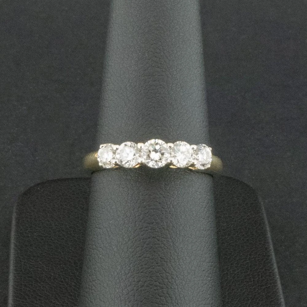 Unknown 18 Carat Yellow Gold Approx 1.00 Carat 5 Stone Diamond Ring Size UK N 1/2 3.8g 3 Unknown 18 Carat Yellow Gold Approx 1.00 Carat 5 Stone Diamond Ring Size UK N 1/2 3.8g