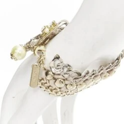 Unknown RADA Mixed Gold Silver Braided Crystal Rhinestones Pearl Charm Bracelet -Mode Bijouterie Magasin 3 master 71