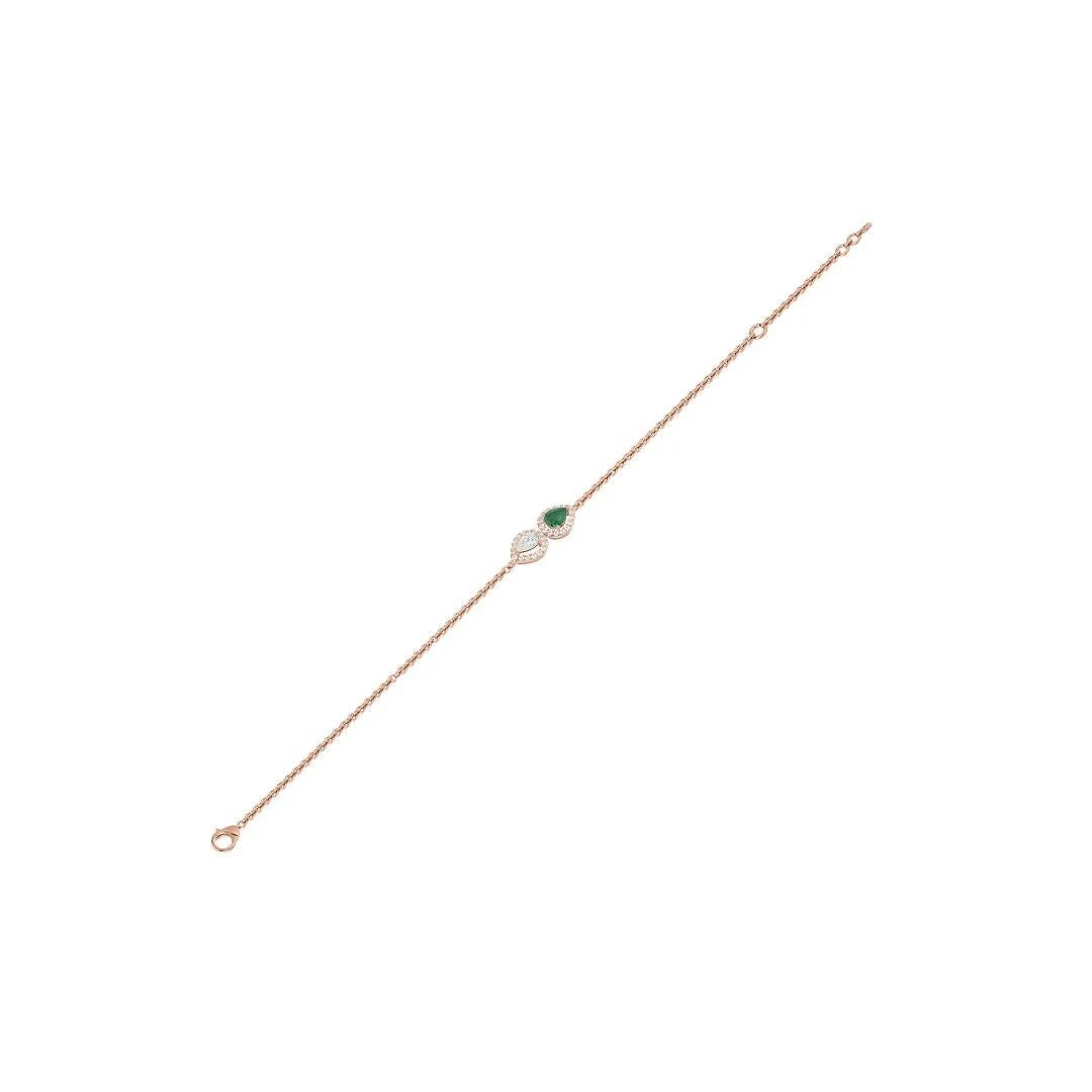 Unknown Emerald & Diamond Dual Tone Bracelet In 18 Karat Gold 6 Unknown Emerald & Diamond Dual Tone Bracelet In 18 Karat Gold – Image 4
