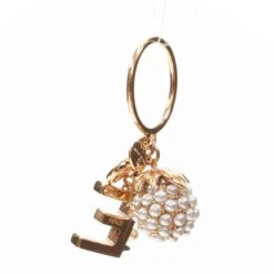 FENDI Gold Tone E Alphabet Pearl Spike Embellished Berry Charm Ring -Mode Bijouterie Magasin 3 master 95