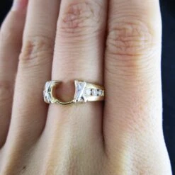 Unknown 14K Two-Tone Channel Set Diamond Wedding Band Jacket -Mode Bijouterie Magasin 400 00016 1 master