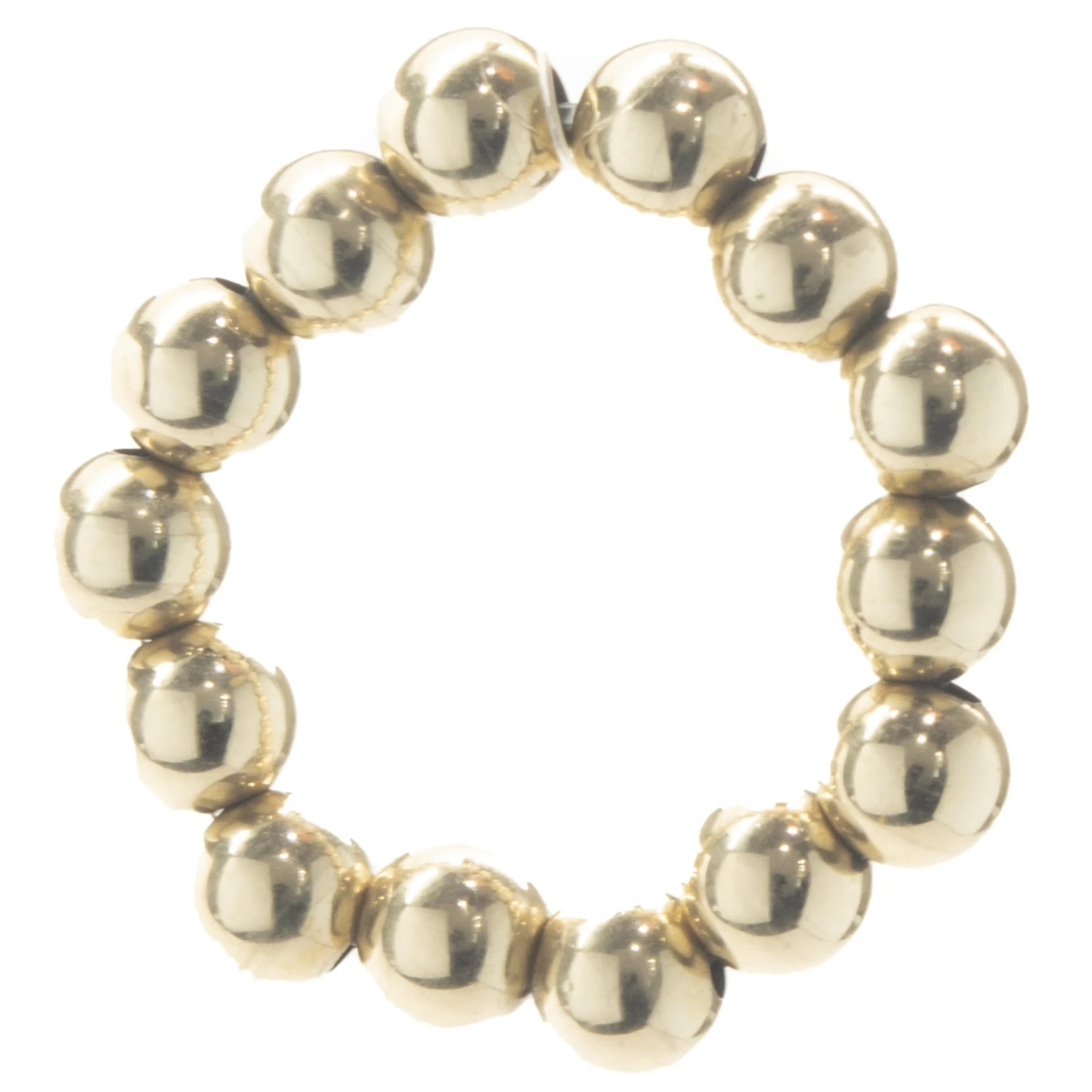 Unknown 14 Karat Yellow Gold Beaded Flex Ring 5 Unknown 14 Karat Yellow Gold Beaded Flex Ring – Image 3