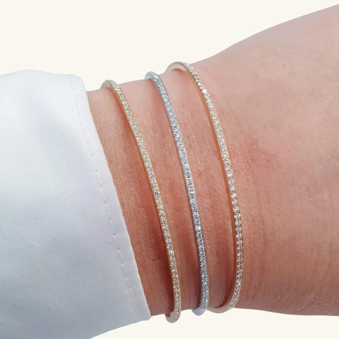 Unknown Bracelet Demi-rivière De Diamants En Or 18 Carats 14 Unknown Bracelet Demi-rivière De Diamants En Or 18 Carats – Image 12