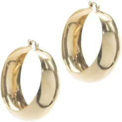 Unknown 14 Karat Yellow Gold Wide Hoop Earrings 8 Unknown 14 Karat Yellow Gold Wide Hoop Earrings -Mode Bijouterie Magasin 425 623 3 master