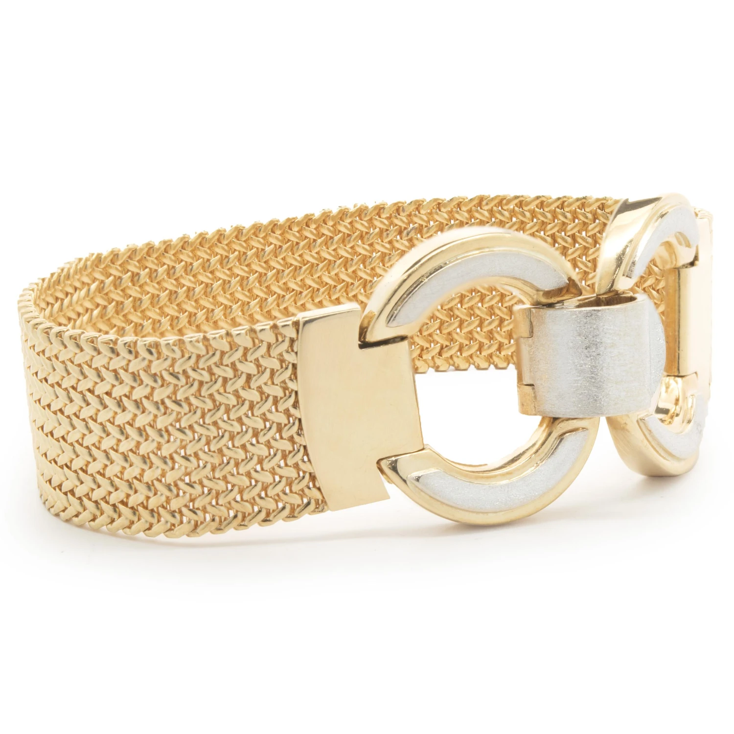 Unknown 14 Karat Yellow Gold Mesh Bracelet With Buckle Clasp 4 Unknown 14 Karat Yellow Gold Mesh Bracelet With Buckle Clasp – Image 2