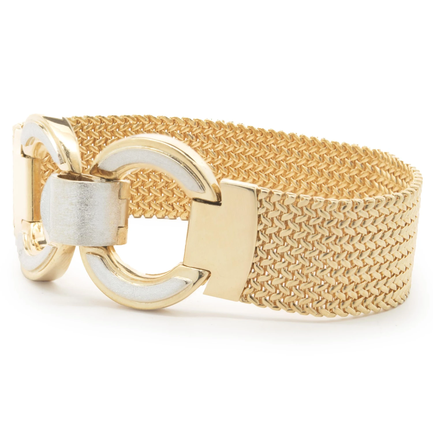Unknown 14 Karat Yellow Gold Mesh Bracelet With Buckle Clasp 6 Unknown 14 Karat Yellow Gold Mesh Bracelet With Buckle Clasp – Image 4