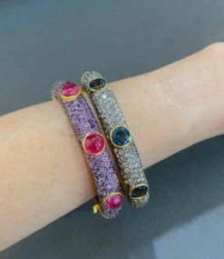 Bochic “Capri” London Topaz & White Zircon Bangle Set In 22k Gold & Silver -Mode Bijouterie Magasin 44BA6A76 E1D4 4C3B B618 11AC0BE27049 master