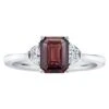 2.08 Carat Emerald Cut Reddish Brown Sapphire And Diamond Platinum Ring -Mode Bijouterie Magasin 4538873 master